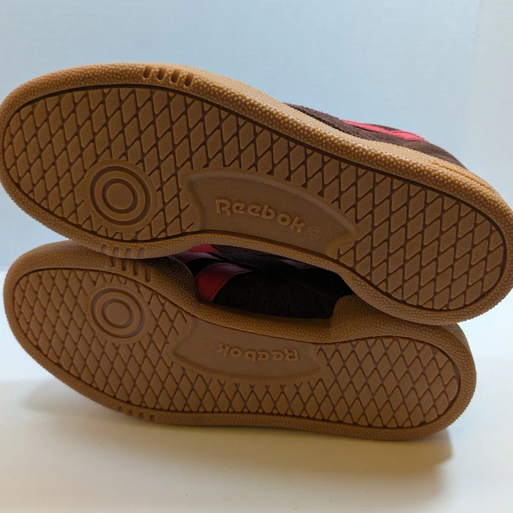 Reebok Club C 85 Brown Red Suede Gum‎ Sole Low Top Womens 6 Skater Sporty Urban